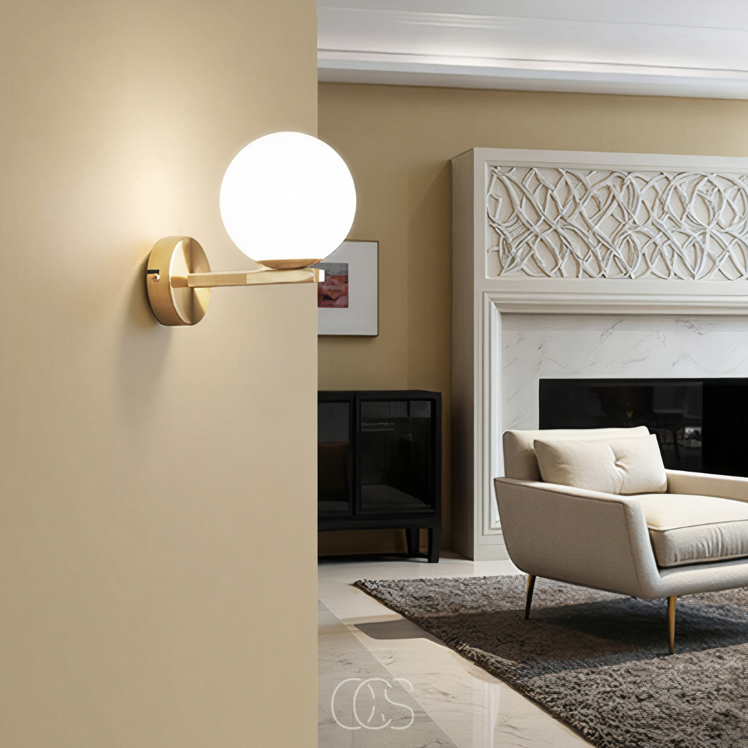 Anakre - wall lamp with white globe