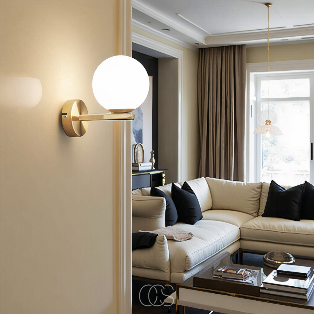 Anakre - wall lamp with white globe