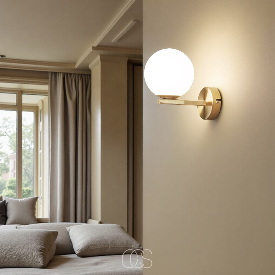 Anakre - wall lamp with white globe