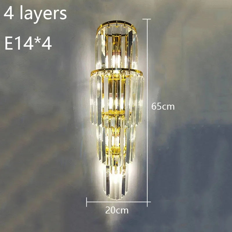 Aurelia Crystal Pillar Wall Lamp for Elegant Glow Accent