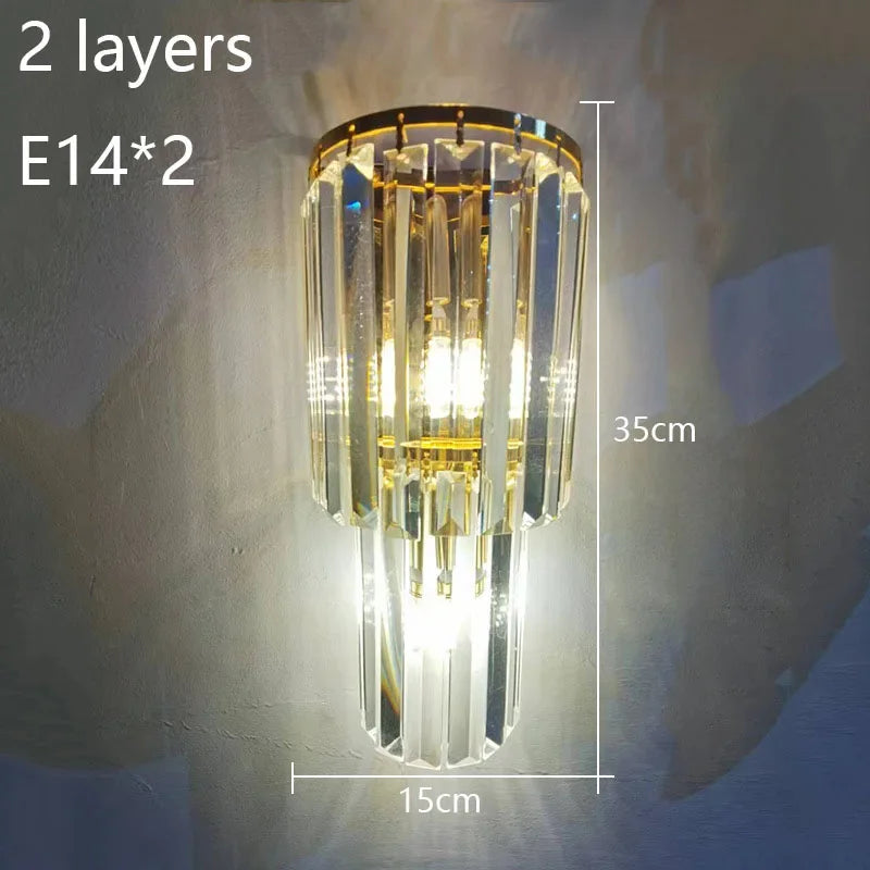 Aurelia Crystal Pillar Wall Lamp for Elegant Glow Accent
