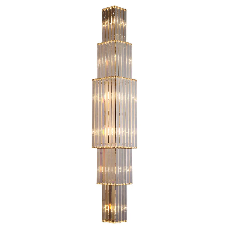 Aurelia Crystal Pillar Wall Lamp for Elegant Glow Accent