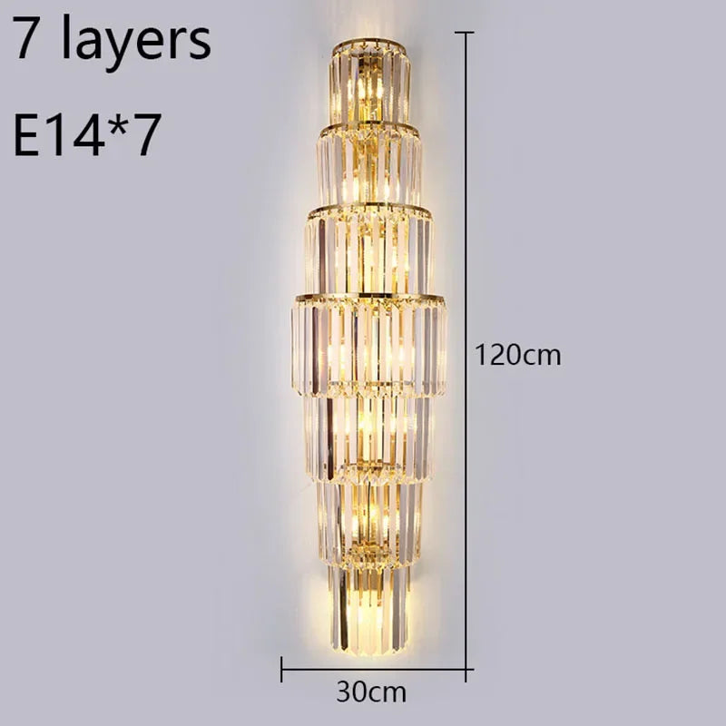 Aurelia Crystal Pillar Wall Lamp for Elegant Glow Accent