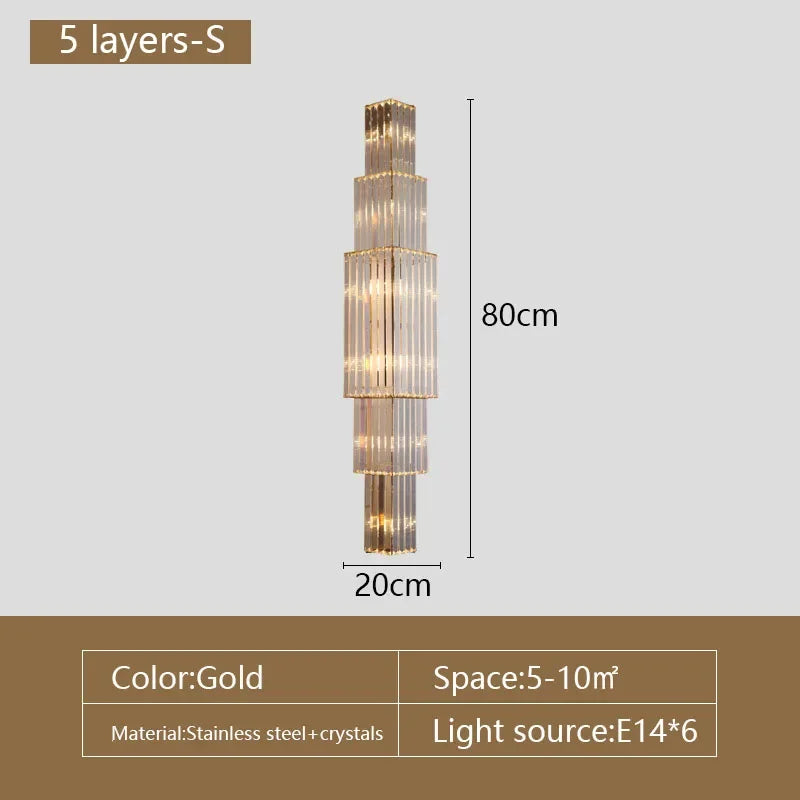 Aurelia Crystal Pillar Wall Lamp for Elegant Glow Accent