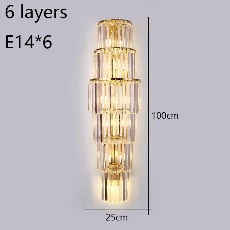 Aurelia Crystal Pillar Wall Lamp for Elegant Glow Accent