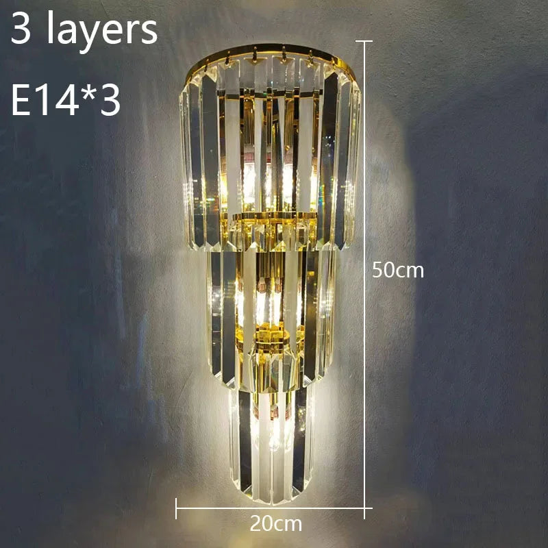 Aurelia Crystal Pillar Wall Lamp for Elegant Glow Accent