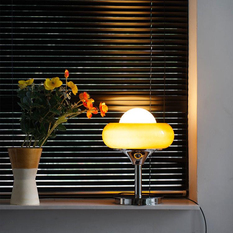 Aurea Egg Tart Table and Floor Lamp with Dimmable LED