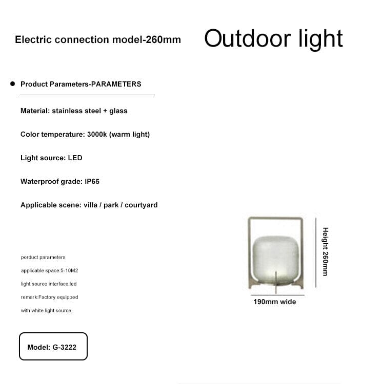 Solara Terrace Garden Lights Weatherproof Stainless Steel & Glass