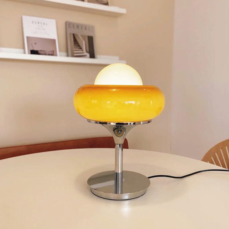 Aurea Egg Tart Table and Floor Lamp with Dimmable LED