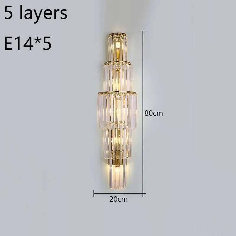 Aurelia Crystal Pillar Wall Lamp for Elegant Glow Accent