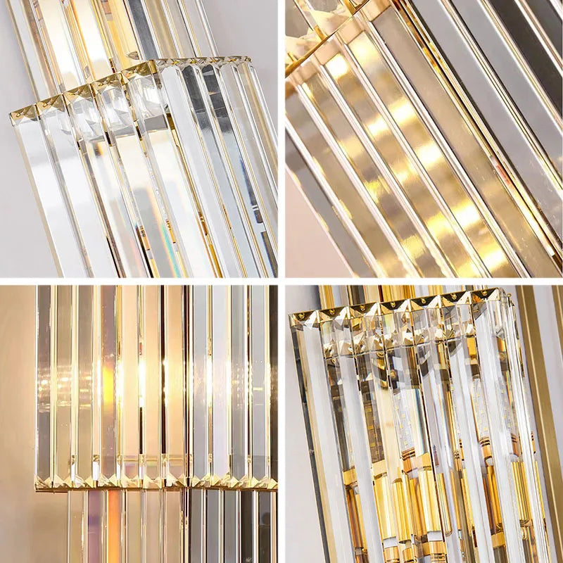 Aurelia Crystal Pillar Wall Lamp for Elegant Glow Accent
