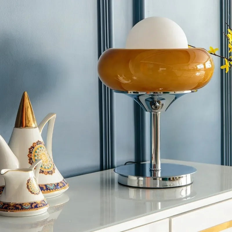 Aurea Egg Tart Table and Floor Lamp with Dimmable LED