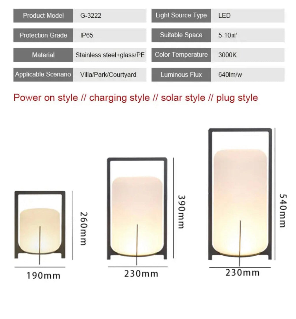 Solara Terrace Garden Lights Weatherproof Stainless Steel & Glass