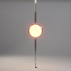 LumenCrest Floor-to-Ceiling Lamp with Beige Half-Globes