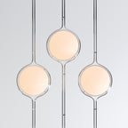 LumenCrest Floor-to-Ceiling Lamp with Beige Half-Globes