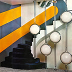 LumenCrest Floor-to-Ceiling Lamp with Beige Half-Globes