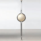 LumenCrest Floor-to-Ceiling Lamp with Beige Half-Globes