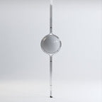 LumenCrest Floor-to-Ceiling Lamp with Beige Half-Globes