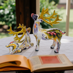 Anakre - Abstract Deer Sculpture - Decorative Table Sculpture in Resin