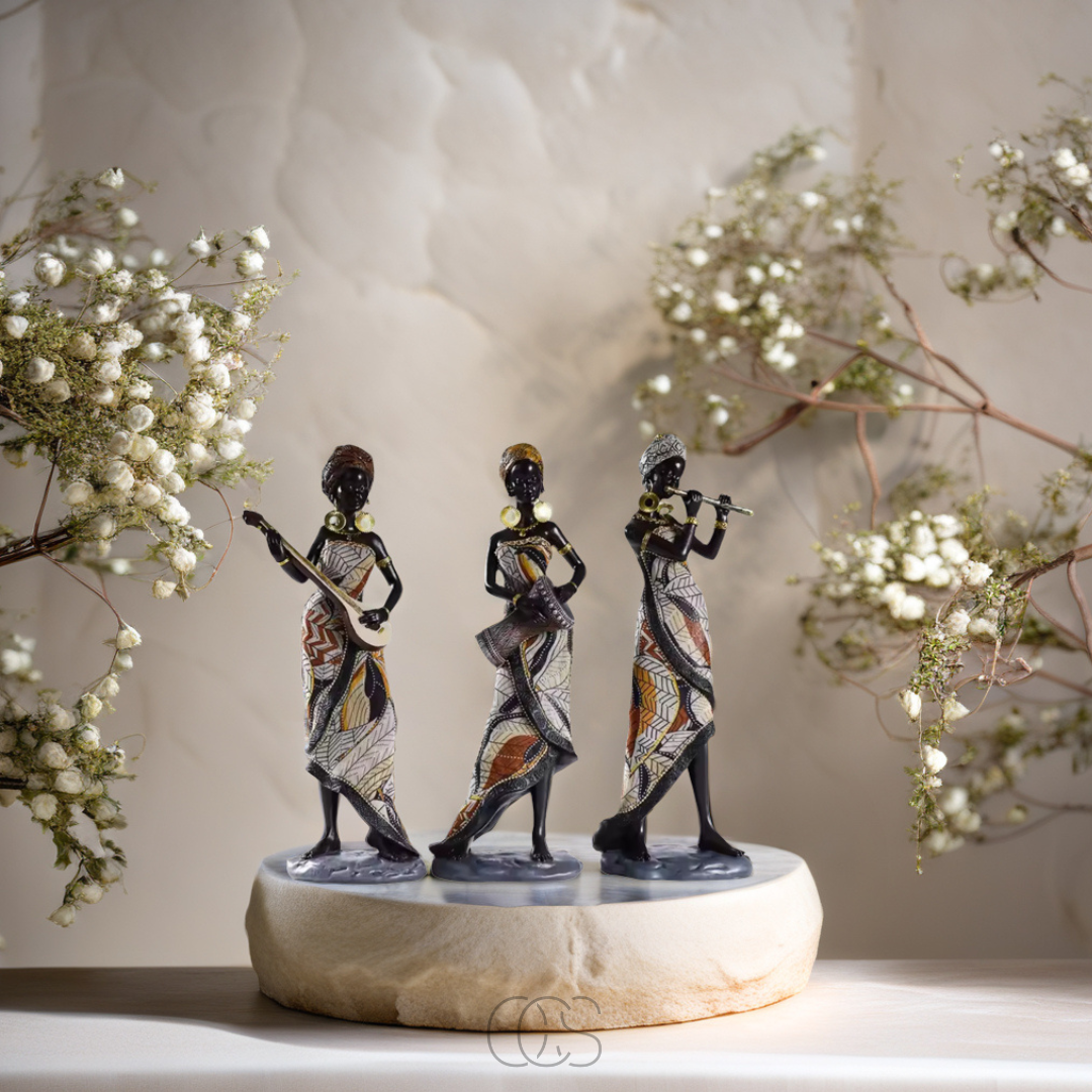 Anakre - African Musicians Statue Set - Decorative Sculptures