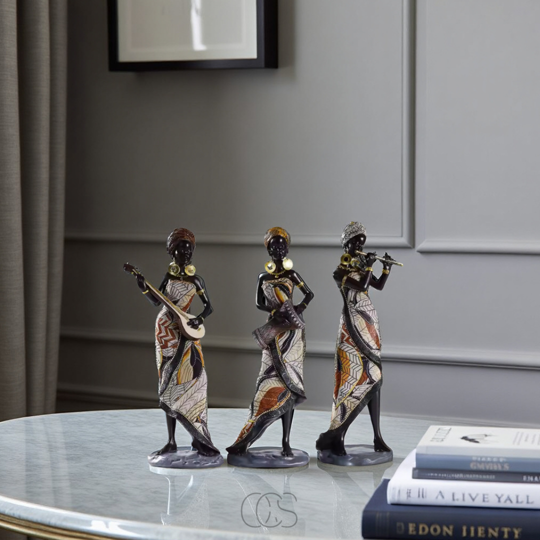 Anakre - African Musicians Statue Set - Decorative Sculptures