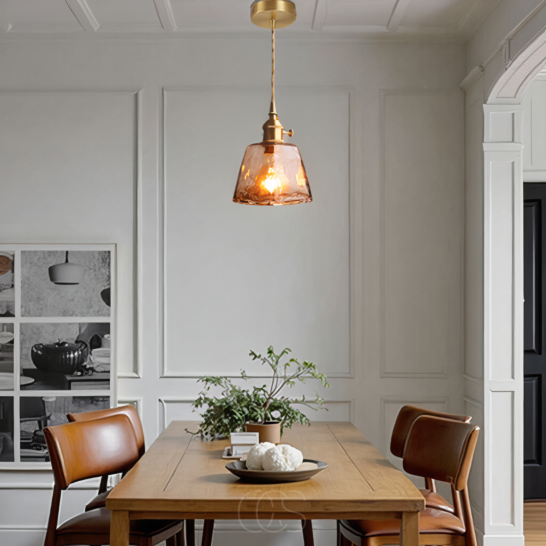 Anakre - Amber Glass Pendant Lamp – Warm Light & Stylish Design