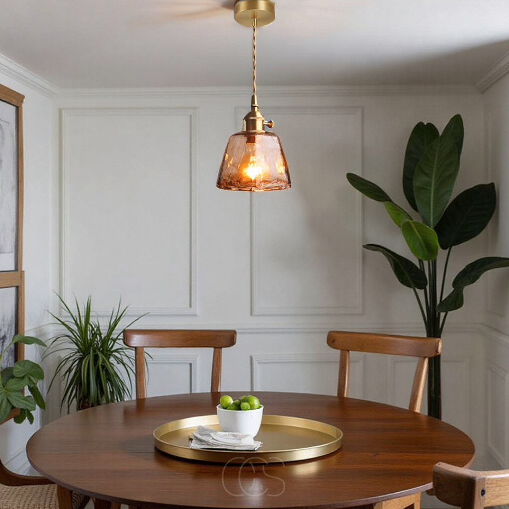 Anakre - Amber Glass Pendant Lamp – Warm Light & Stylish Design