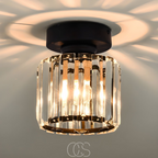 Anakre - Crystal ceiling lamp - Black Metal & K9 Crystal flush mount