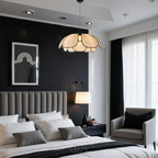 Anakre - Flower-shaped Rattan Pendant Lamp with Black Accents