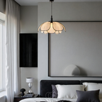 Anakre - Flower-shaped Rattan Pendant Lamp with Black Accents