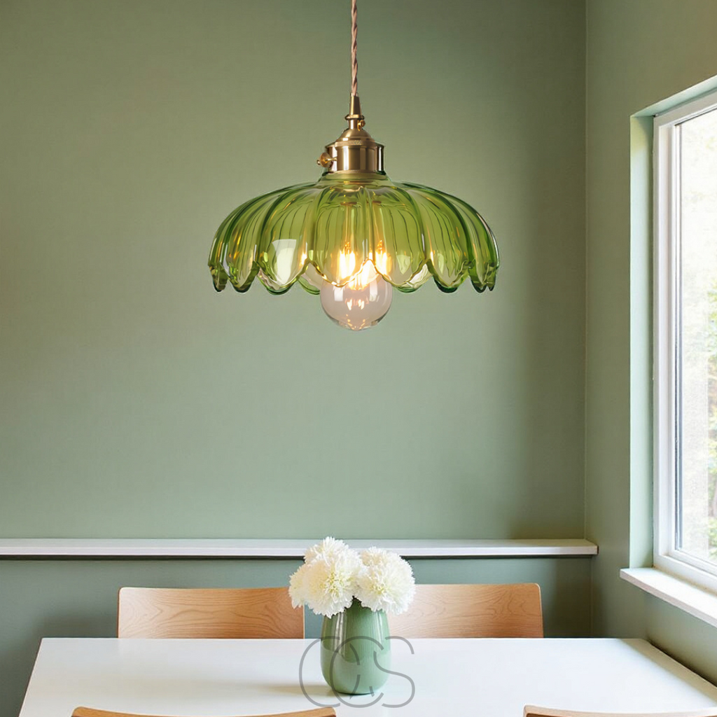 Anakre - Glass Flower Pendant Lamp - Vintage Design