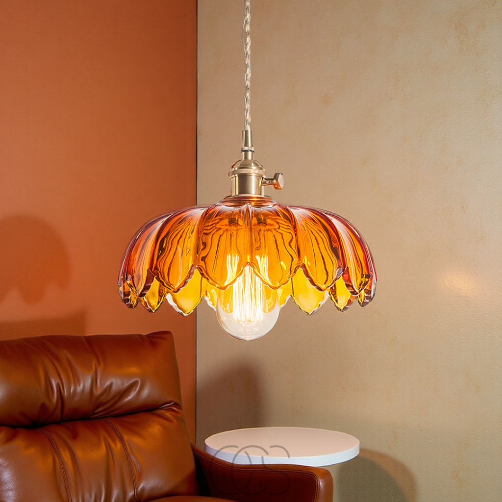 Anakre - Glass Flower Pendant Lamp - Vintage Design