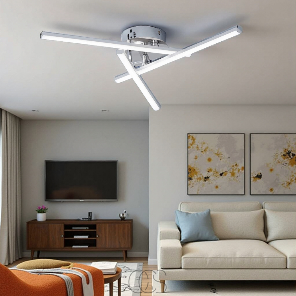 Anakre - Lampe de Plafond LED Triangulaire - Lampe au Design en Nickel Satiné