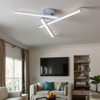 Anakre - Lampe de Plafond LED Triangulaire - Lampe au Design en Nickel Satiné