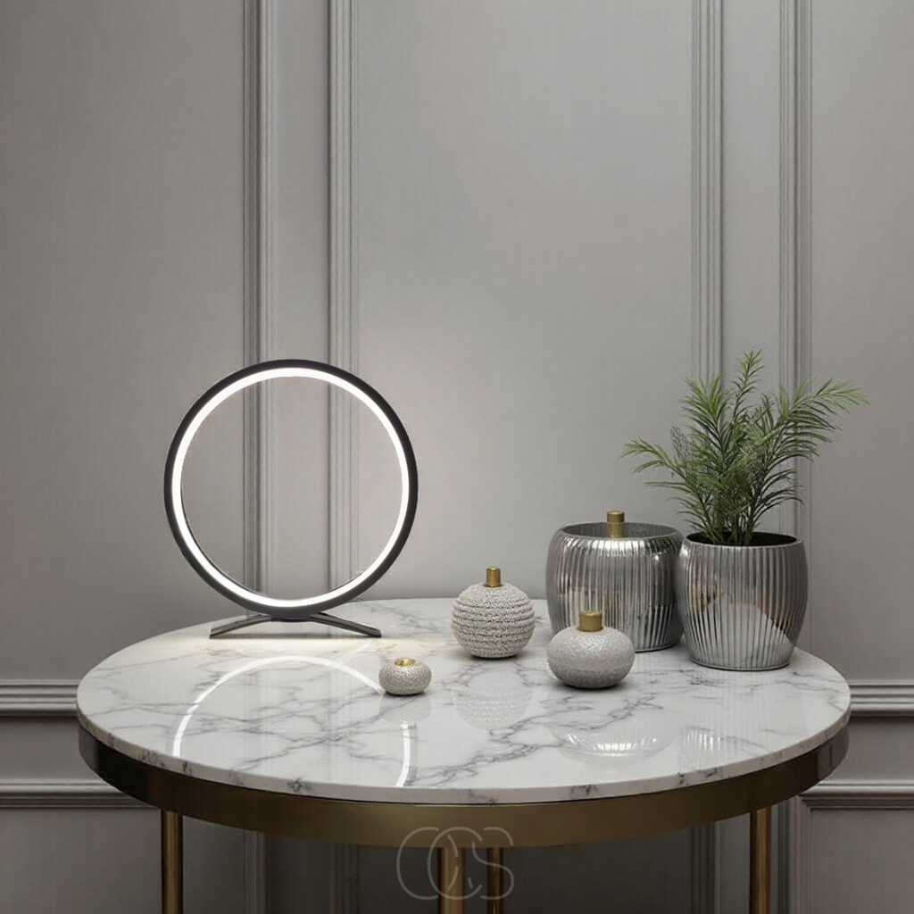 Anakre - Lampe de table à anneau LED - Design moderne minimaliste