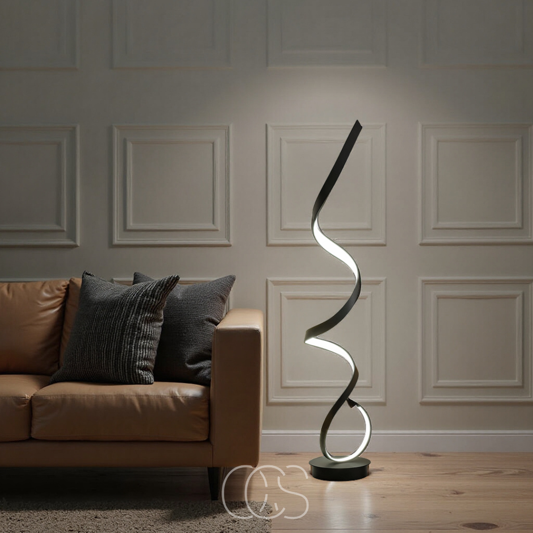 Anakre - LED spiralna lampa podłogowa ściemnialna