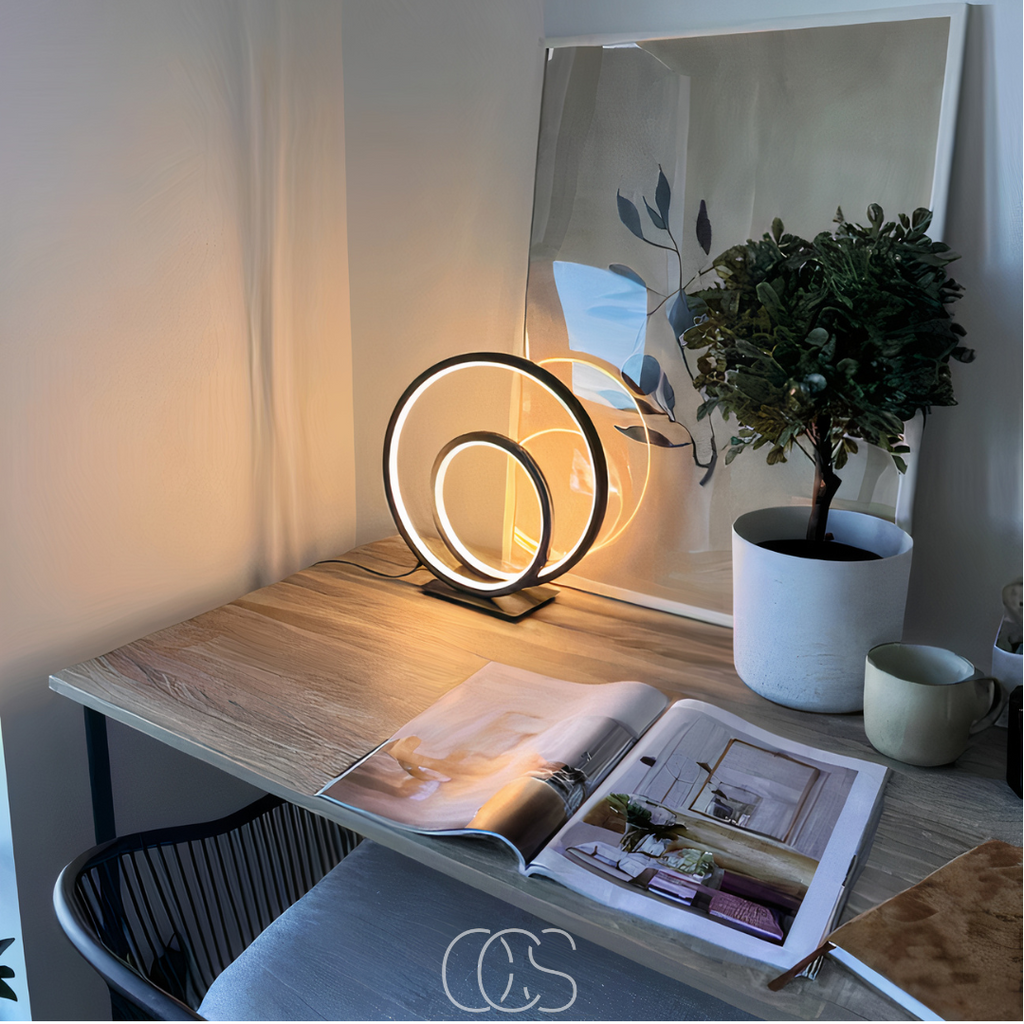 Anakre - Lampe de Table LED Double Anneau