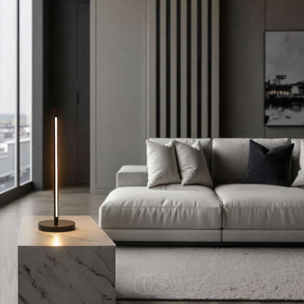 Anakre - Minimalist LED Table Lamp - Modern Matte Black Aluminum