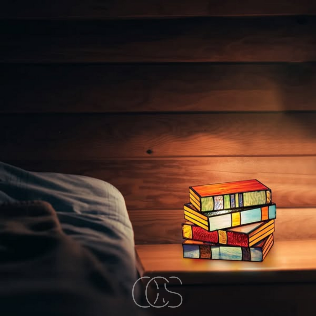 Anakre - Mosaic Book Lamp - Wireless Tiffany Table Lamp