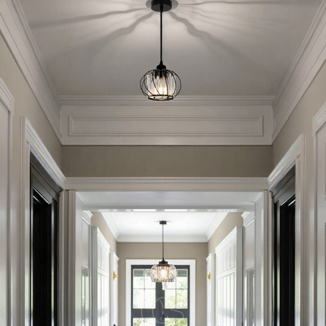 Anakre - Nordic Pendant Lamp with Spherical Glass - Black Design