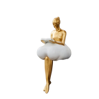 Anakre - Reading Woman on Cloud Sculpture - Resin Art Object
