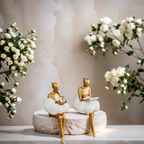 Anakre - Reading Woman on Cloud Sculpture - Resin Art Object
