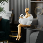 Anakre - Reading Woman on Cloud Sculpture - Resin Art Object