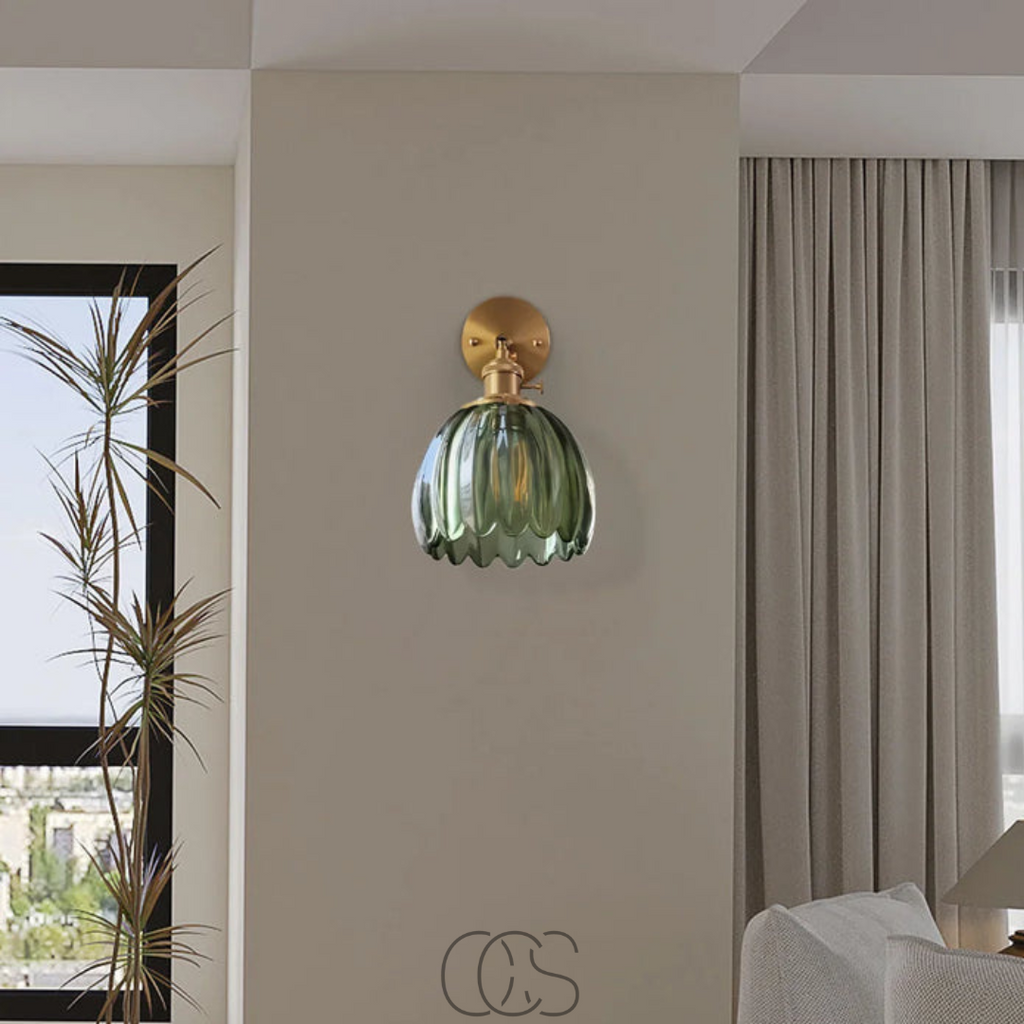 Anakre - Retro Wall Lamp with Glass Tulip Shade