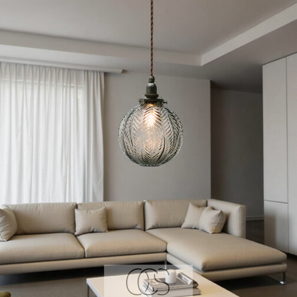 Anakre - Round Pendant Lamp Glass - Smoke Color
