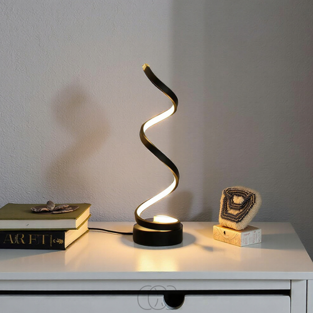 Anakre - Spiral Lamp – modern design with 3 light colors & energy-efficient LED