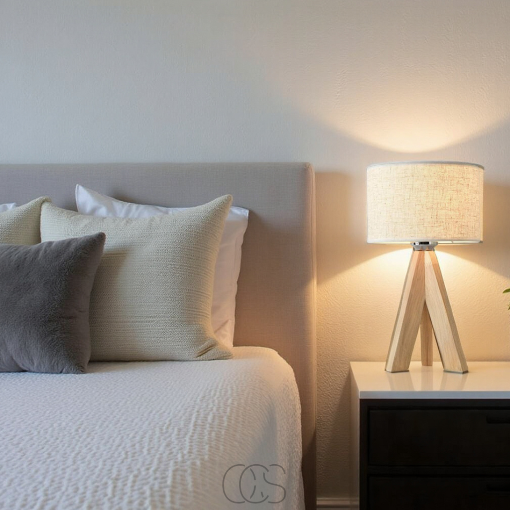 Anakre - Table Lamp - Natural Wood and Fabric Shade