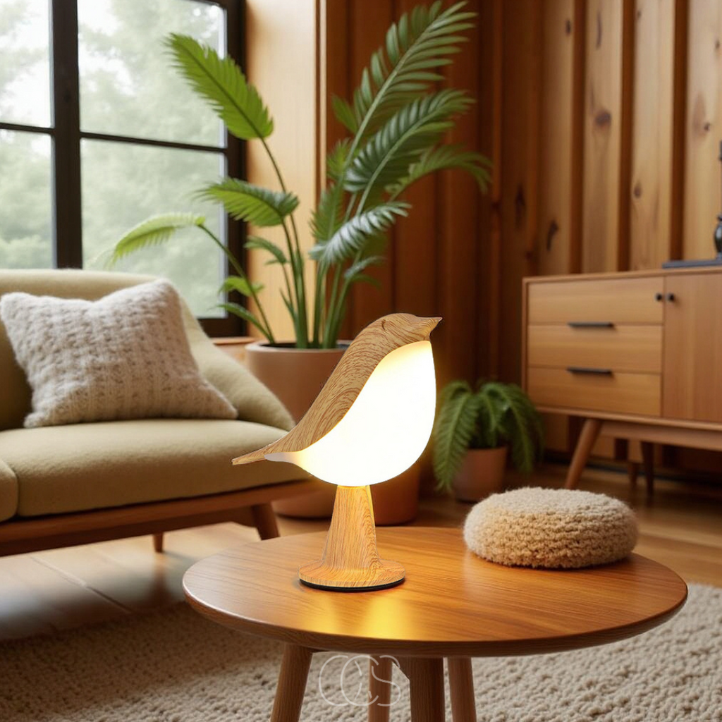 Anakre - Wooden Bird Lamp - Wireless Table Lamp with Warm Light
