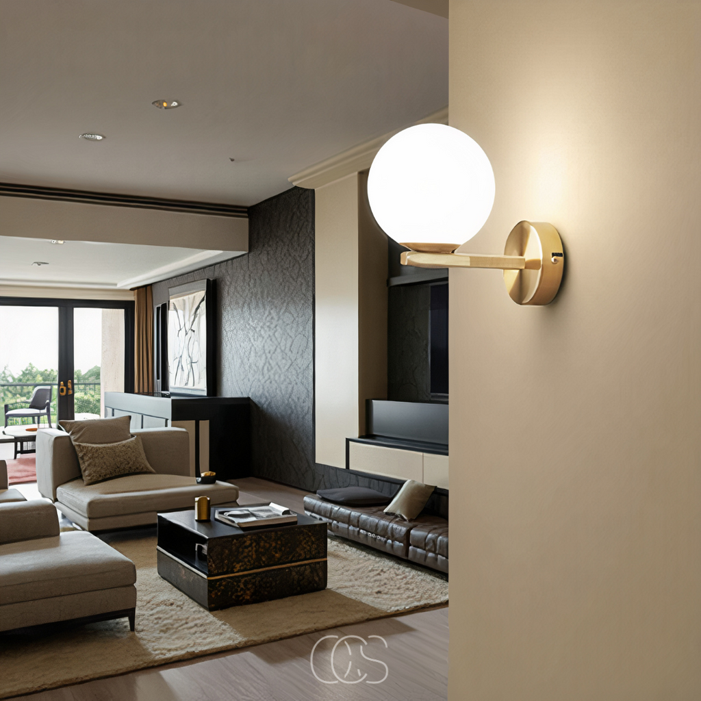 Anakre - wall lamp with white globe
