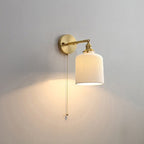 Ribbed Ceramic Lantern Wall Light Cylinder Bulb Included